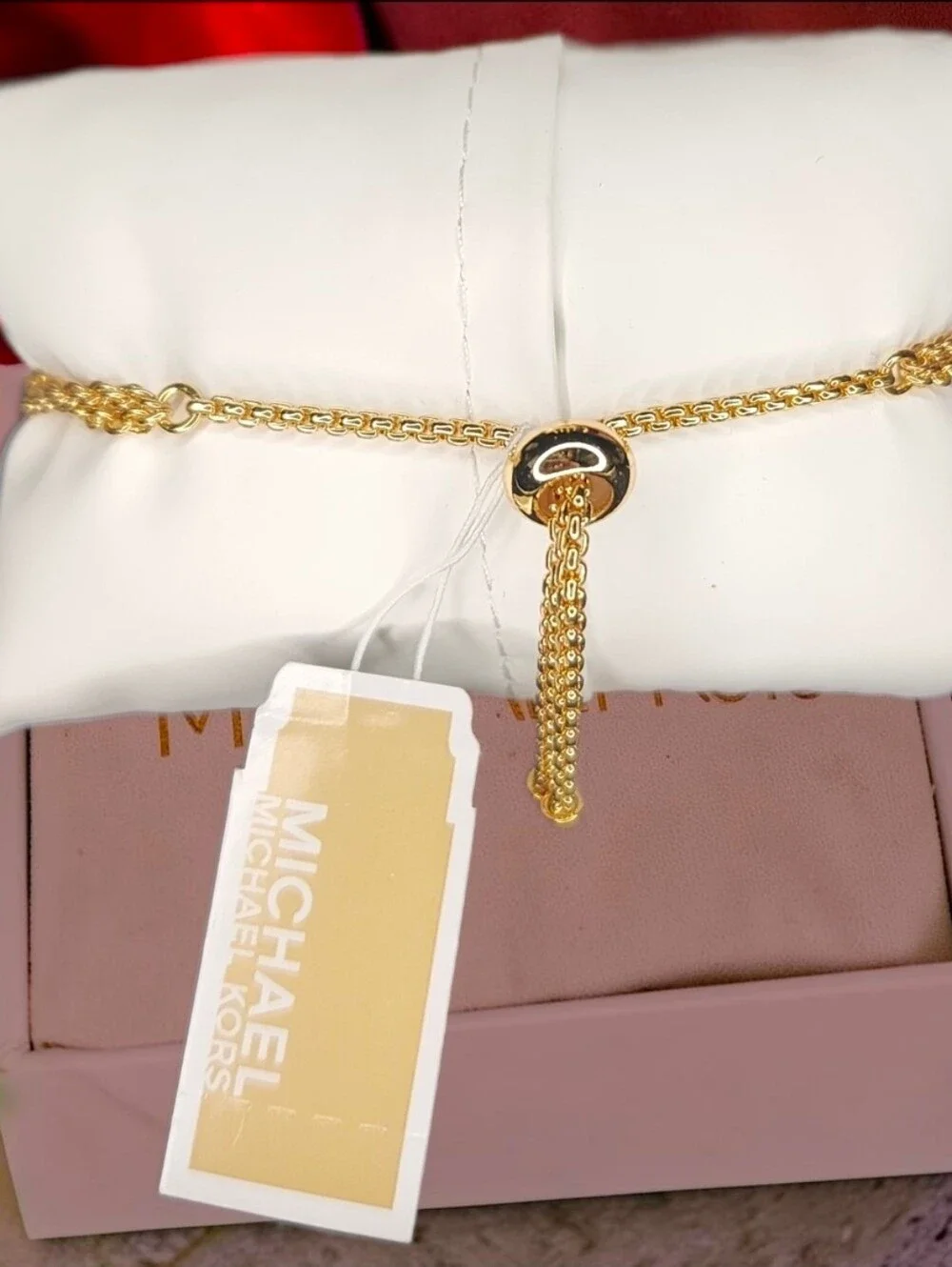 Michael Kors Gold-Tone Fulton Logo Double-Layer Chain Bracelet NWT